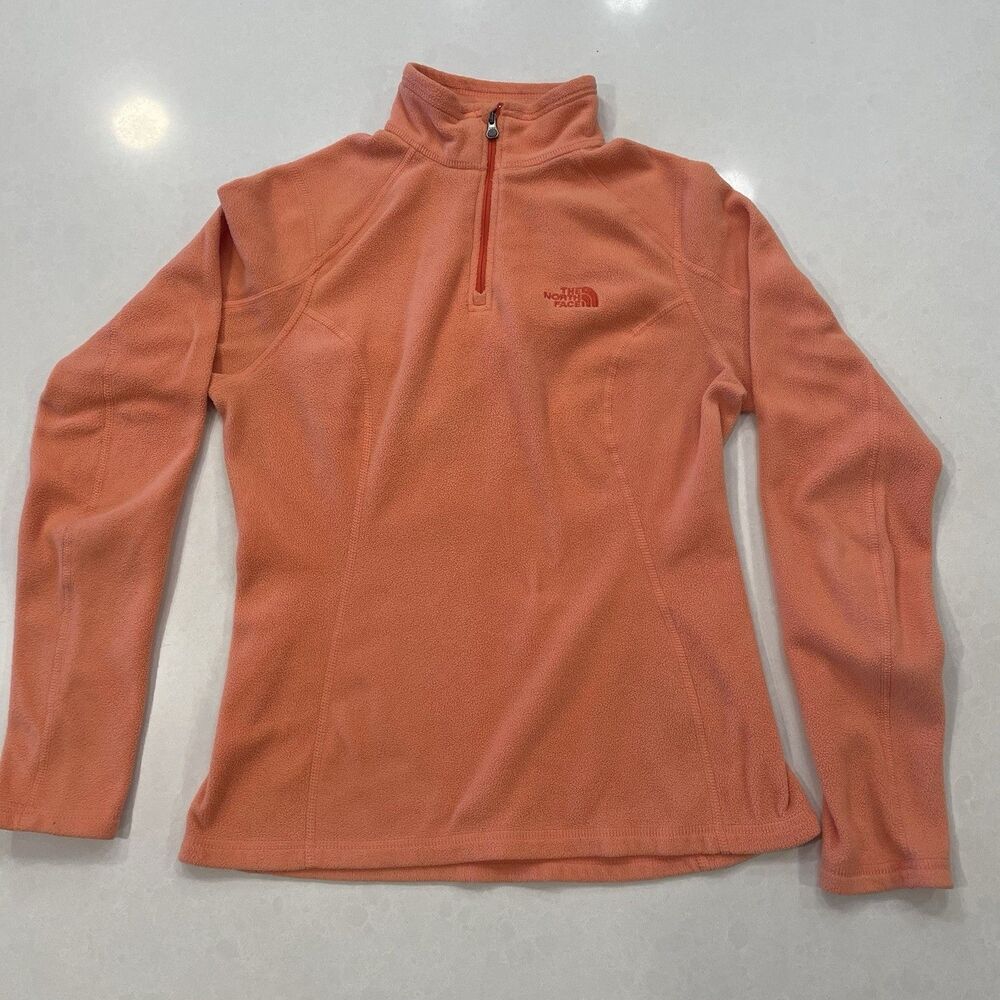 The North Face Polartec Glacier Fleece 1/4 Zip Pullover Women Extra Small Peach